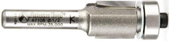 Amana Tool - 1/2" Cut Diam, 1/2" Length of Cut, 2 Flute Flush Trim Edge Profile Router Bit - Carbide-Tipped, 1/4" Shank Diam, 2-1/4" OAL, Uncoated - Top Tool & Supply