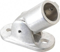 Hollaender - 1-1/4" Pipe, Adjustable Flange, Aluminum Alloy Flange Pipe Rail Fitting - Bright Finish - Top Tool & Supply