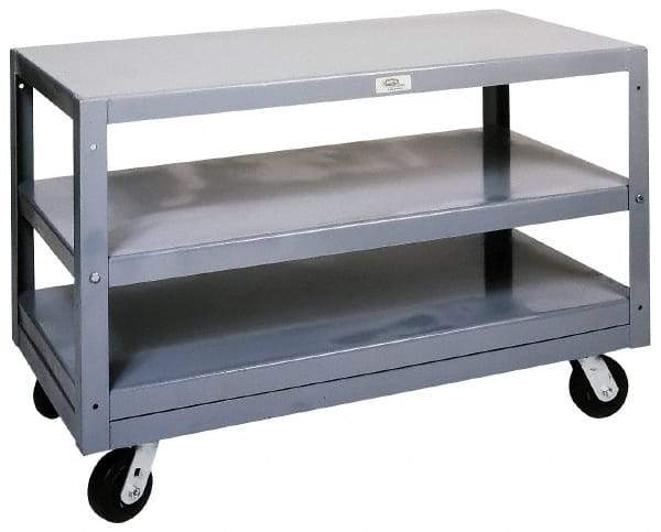 Made in USA - 2,000 Lb Capacity, 30" Wide x 60" Long x 32" High Transport Cart - 1 Shelf, Steel - Top Tool & Supply