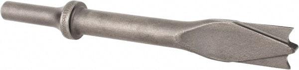 Made in USA - 6" OAL, 5/8" Shank Diam, Panel Cutter Chisel - Round Drive, Round Shank, Alloy Steel - Top Tool & Supply