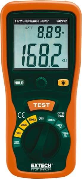 Extech - LCD Display Earth Ground Resistance Tester - AA Battery - Top Tool & Supply