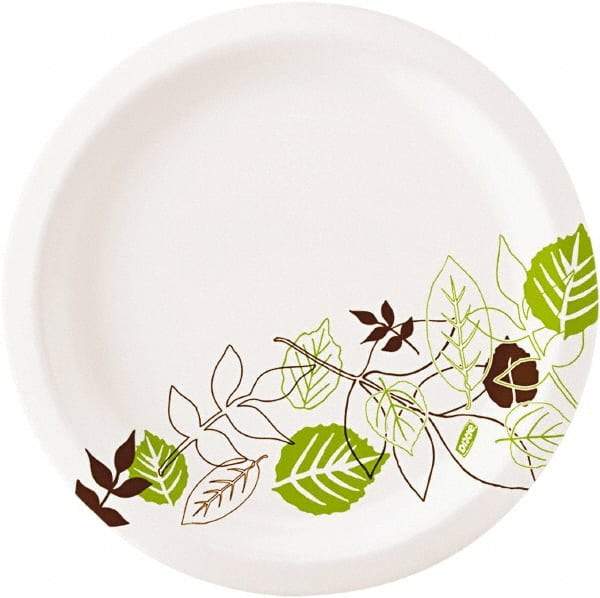 Dixie - Pathways Soak-Proof Shield Mediumweight Paper Plates, 6 7/8" - Green, Burgundy - Top Tool & Supply