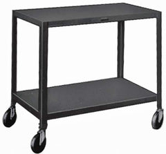 Made in USA - 500 Lb Capacity, 18" Wide x 36" Long x 34-1/2" High Service Cart - 2 Shelf, Steel, Swivel Casters - Top Tool & Supply