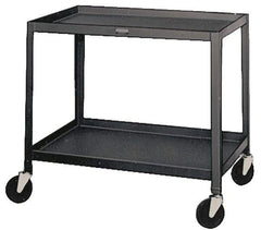 Made in USA - 500 Lb Capacity, 24" Wide x 36" Long x 34-1/2" High Service Cart - 2 Shelf, Steel, Swivel Casters - Top Tool & Supply