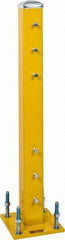 Steel King - Double 42 Inch High Center Steel Guard Rail Mount Post - Yellow, 10 Inch Mounted Length x 10 Inch Mounted Width For Use with Steel King Railing - Top Tool & Supply