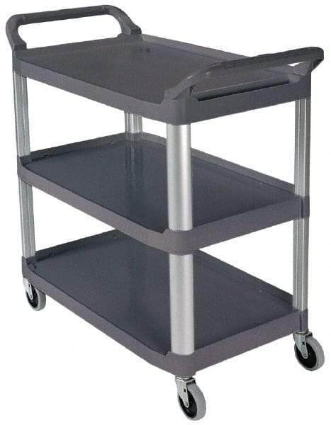 Rubbermaid - 300 Lb Capacity, 20" Wide x 40-5/8" Long x 37-13/16" High Standard Utility Cart - 3 Shelf, Plastic - Top Tool & Supply