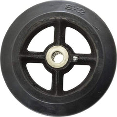 Fairbanks - 8 Inch Diameter x 2 Inch Wide, Rubber Caster Wheel - 500 Lb. Capacity, 2-3/16 Inch Hub Length, 3/4 Inch Axle Diameter, Roller Bearing - Top Tool & Supply