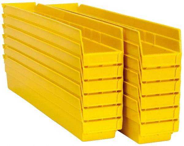 Akro-Mils - 23-5/8" Deep, Yellow Hopper Shelf Bin - 4" High x 4-1/8" Wide x 23-5/8" Long - Top Tool & Supply