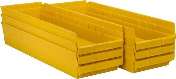 Akro-Mils - 23-5/8" Deep, Yellow Hopper Shelf Bin - 4" High x 8-3/8" Wide x 23-5/8" Long - Top Tool & Supply