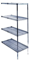 Value Collection - 4 Shelf Wire Shelving Unit - 72" Wide x 18" Deep x 74" High, - Top Tool & Supply