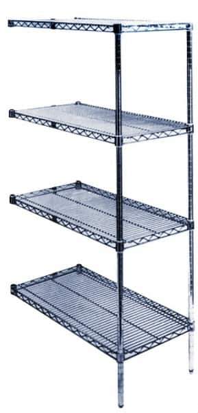 Value Collection - 4 Shelf Wire Shelving Unit - 60" Wide x 24" Deep x 74" High, - Top Tool & Supply