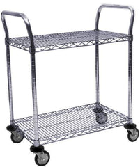 Value Collection - 600 Lb Capacity, 18" Wide x 72" Long x 39" High Wire Cart - 2 Shelf, Steel, Swivel Casters - Top Tool & Supply