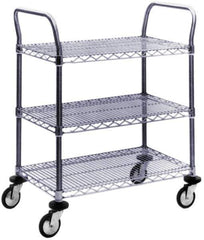 Value Collection - 800 Lb Capacity, 18" Wide x 36" Long x 39" High Wire Cart - 3 Shelf, Steel, Swivel Casters - Top Tool & Supply