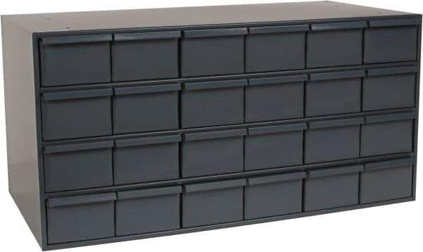 Durham - 24 Drawer, Small Parts Steel Storage Cabinet - 17-1/4" Deep x 33-3/4" Wide x 17" High - Top Tool & Supply