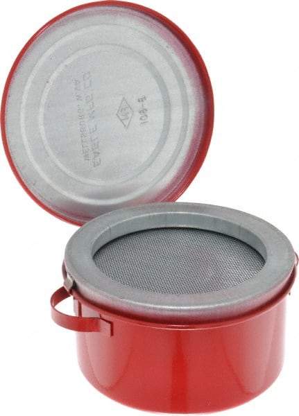 Eagle - 1 Quart Capacity, Coated Steel, Red Bench Can - 3-5/8 Inch High x 6-1/4 Inch Diameter, 2-1/2 Inch Dasher Diameter - Top Tool & Supply