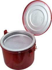 Eagle - 4 Quart Capacity, Coated Steel, Red Bench Can - 6-1/2 Inch High x 8 Inch Diameter, 2-1/2 Inch Dasher Diameter - Top Tool & Supply