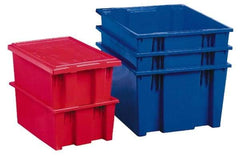 Akro-Mils - 1.2 Cu Ft, 65 Lb Load Capacity Red Polyethylene Tote Container - Stacking, Nesting, 19-1/2" Long x 15-1/2" Wide x 10" High - Top Tool & Supply