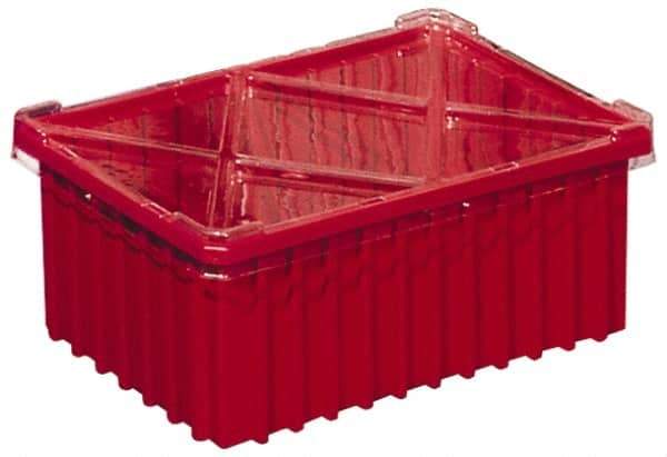 Akro-Mils - 0.59 Cu Ft, 40 Lb Load Capacity Red Polypropylene Dividable Container - Stacking, 16-1/2" Long x 10.9" Wide x 8" High - Top Tool & Supply