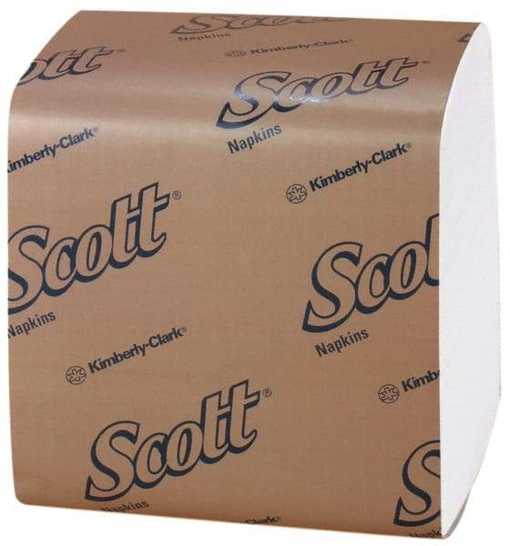 Scott - 17" Long x 17" Wide, 1/4 Fold Dinner Paper Napkins - 1 Ply, White - Top Tool & Supply