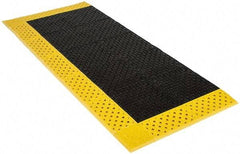 Notrax - 6' Long, Dry/Wet Environment, Anti-Fatigue Matting - Black with Yellow Borders, Vinyl with Vinyl Base, Beveled on 3 Sides - Top Tool & Supply