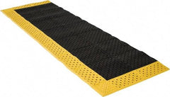 Notrax - 8' Long, Dry/Wet Environment, Anti-Fatigue Matting - Black with Yellow Borders, Vinyl with Vinyl Base, Beveled on 3 Sides - Top Tool & Supply