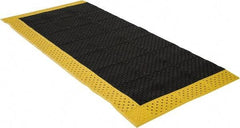 Notrax - 8' Long, Dry/Wet Environment, Anti-Fatigue Matting - Black with Yellow Borders, Vinyl with Vinyl Base, Beveled on 3 Sides - Top Tool & Supply