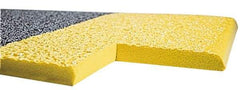 Wearwell - 20' Long x 4' Wide, Dry Environment, Anti-Fatigue Matting - Black with Yellow Borders, Urethane with Vinyl Sponge Base, Rounded on 4 Sides - Top Tool & Supply