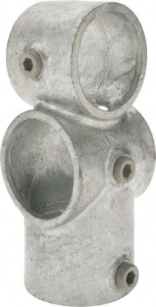 Kee - 2" Pipe, Socket Tee & Crossover, Malleable Iron Tee & Crossover Pipe Rail Fitting - Galvanized Finish - Top Tool & Supply