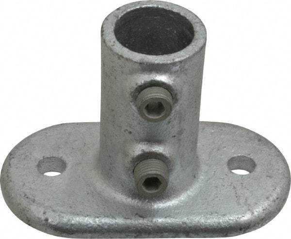 Kee - 3/4" Pipe, Railing Flange, Malleable Iron Flange Pipe Rail Fitting - Galvanized Finish - Top Tool & Supply