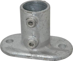 Kee - 1-1/4" Pipe, Railing Flange, Malleable Iron Flange Pipe Rail Fitting - Galvanized Finish - Top Tool & Supply