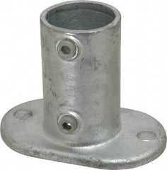 Kee - 2" Pipe, Railing Flange, Malleable Iron Flange Pipe Rail Fitting - Galvanized Finish - Top Tool & Supply