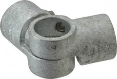 Kee - 1" Pipe, Adjustable Side Outlet Tee, Malleable Iron Tee Pipe Rail Fitting - Galvanized Finish - Top Tool & Supply