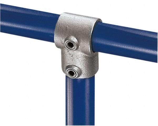 Kee - 3/4" Pipe, Single Socket Tee, Malleable Iron Tee Pipe Rail Fitting - Galvanized Finish - Top Tool & Supply