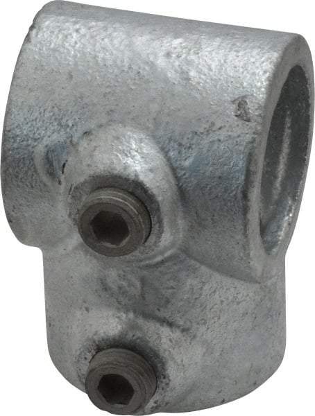 Kee - 1" Pipe, Single Socket Tee, Malleable Iron Tee Pipe Rail Fitting - Galvanized Finish - Top Tool & Supply