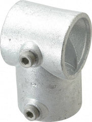 Kee - 2" Pipe, Single Socket Tee, Malleable Iron Tee Pipe Rail Fitting - Galvanized Finish - Top Tool & Supply