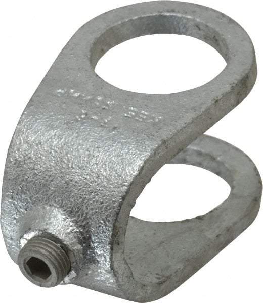 Kee - 1" Pipe, Clamp-On Crossover, Malleable Iron Cross Pipe Rail Fitting - Galvanized Finish - Top Tool & Supply