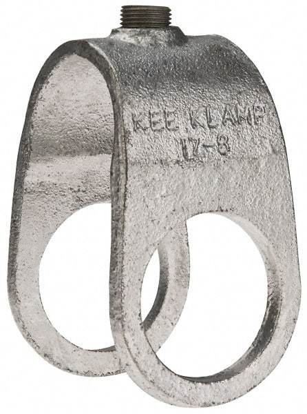 Kee - 1-1/2" Pipe, Clamp-On Crossover, Malleable Iron Cross Pipe Rail Fitting - Galvanized Finish - Top Tool & Supply