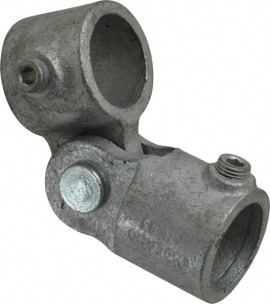 Kee - 1" Pipe, Malleable Iron Swivel Socket Pipe Rail Fitting - Galvanized Finish - Top Tool & Supply