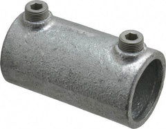 Kee - 1-1/4" Pipe, Malleable Iron Straight Coupling Pipe Rail Fitting - Galvanized Finish - Top Tool & Supply