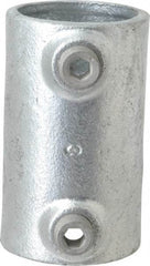 Kee - 1-1/2" Pipe, Malleable Iron Straight Coupling Pipe Rail Fitting - Galvanized Finish - Top Tool & Supply