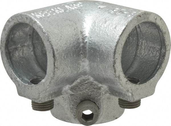 Kee - 1" Pipe, Side Outlet Elbow, Malleable Iron Elbow Pipe Rail Fitting - Galvanized Finish - Top Tool & Supply