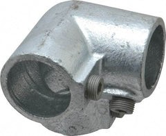 Kee - 1-1/4" Pipe, Side Outlet Elbow, Malleable Iron Elbow Pipe Rail Fitting - Galvanized Finish - Top Tool & Supply