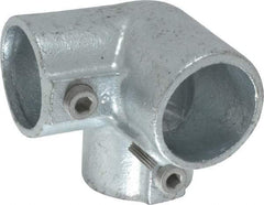 Kee - 1-1/2" Pipe, Side Outlet Elbow, Malleable Iron Elbow Pipe Rail Fitting - Galvanized Finish - Top Tool & Supply