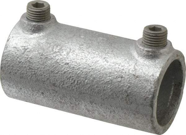 Kee - 3/4" Pipe, Two Socket Cross, Malleable Iron Cross Pipe Rail Fitting - Galvanized Finish - Top Tool & Supply