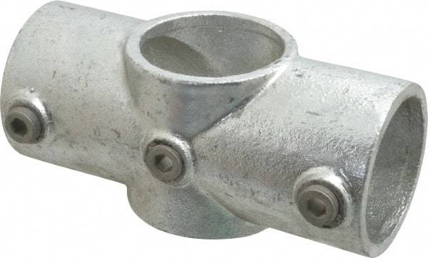 Kee - 2" Pipe, Two Socket Cross, Malleable Iron Cross Pipe Rail Fitting - Galvanized Finish - Top Tool & Supply