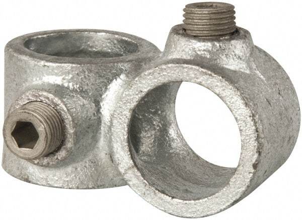 Kee - 3/4" Pipe, Crossover, Malleable Iron Cross Pipe Rail Fitting - Galvanized Finish - Top Tool & Supply