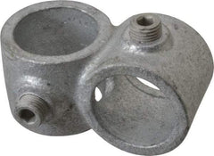 Kee - 1" Pipe, Crossover, Malleable Iron Cross Pipe Rail Fitting - Galvanized Finish - Top Tool & Supply