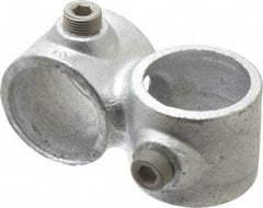 Kee - 1-1/4" Pipe, Crossover, Malleable Iron Cross Pipe Rail Fitting - Galvanized Finish - Top Tool & Supply