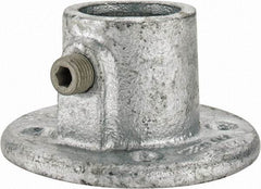 Kee - 1" Pipe, Medium Flange, Malleable Iron Flange Pipe Rail Fitting - Galvanized Finish - Top Tool & Supply