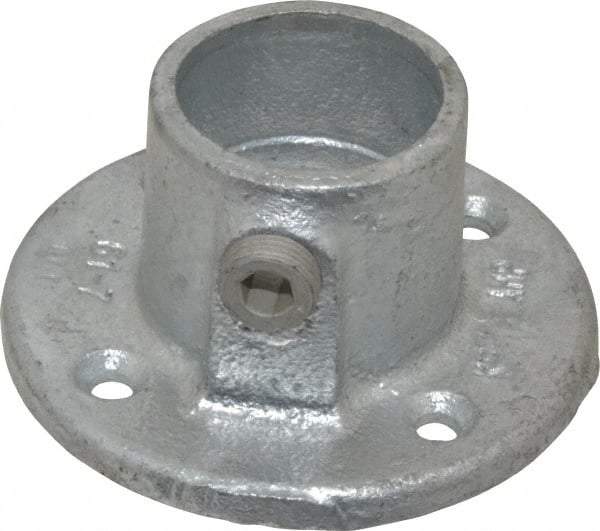 Kee - 1-1/4" Pipe, Medium Flange, Malleable Iron Flange Pipe Rail Fitting - Galvanized Finish - Top Tool & Supply